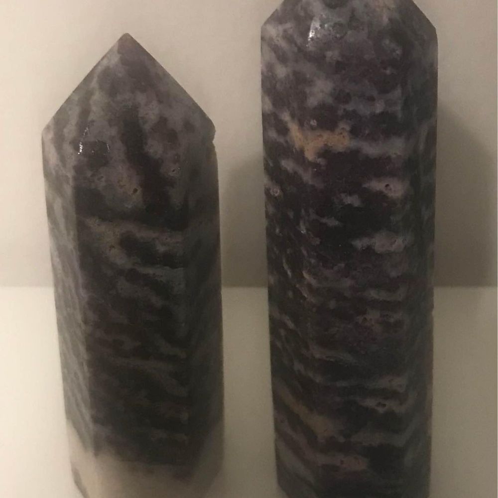 Purple Zebra Jasper Tower Point Crystal Gemstone